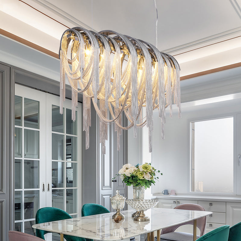 Sophian Luxury Aluminum Chain Tassel Chandelier-Meet Lighting