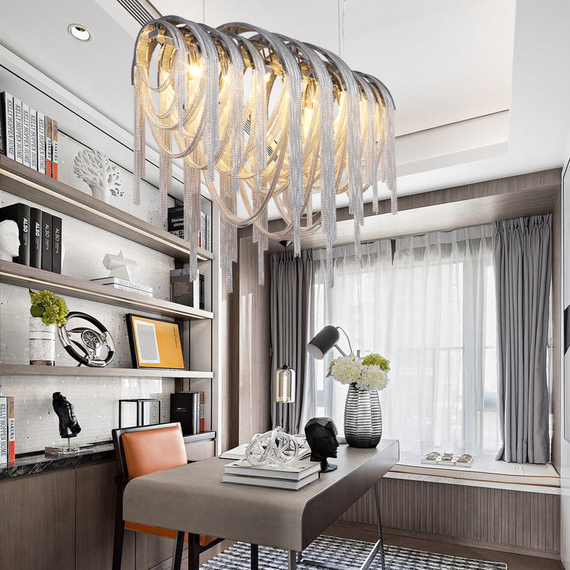 Sophian Luxury Aluminum Chain Tassel Chandelier-MEET LIGHTING