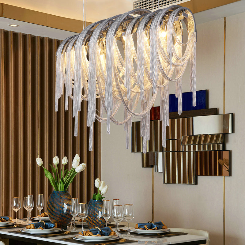 Sophian Luxury Aluminum Chain Tassel Chandelier-Meet Lighting