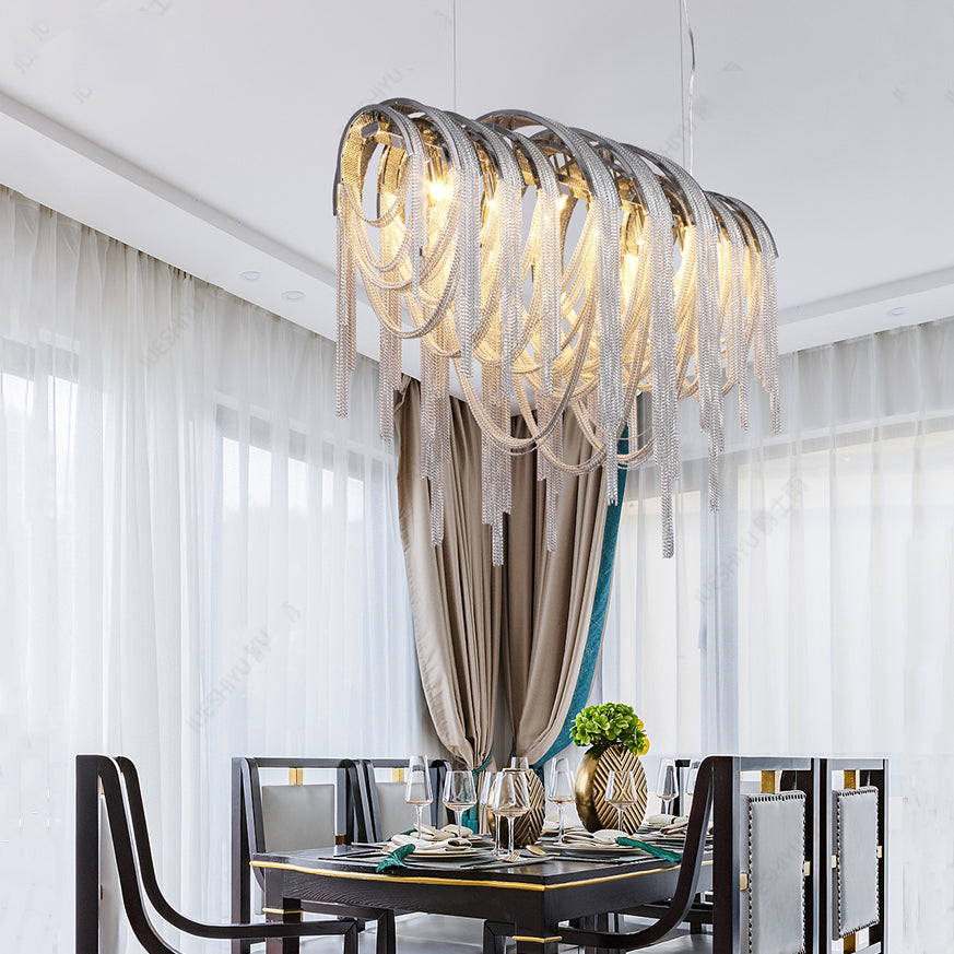 Sophian Luxury Aluminum Chain Tassel Chandelier-MEET LIGHTING