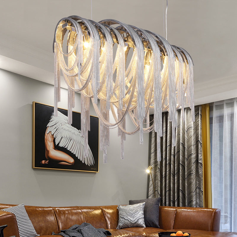 Sophian Luxury Aluminum Chain Tassel Chandelier-MEET LIGHTING
