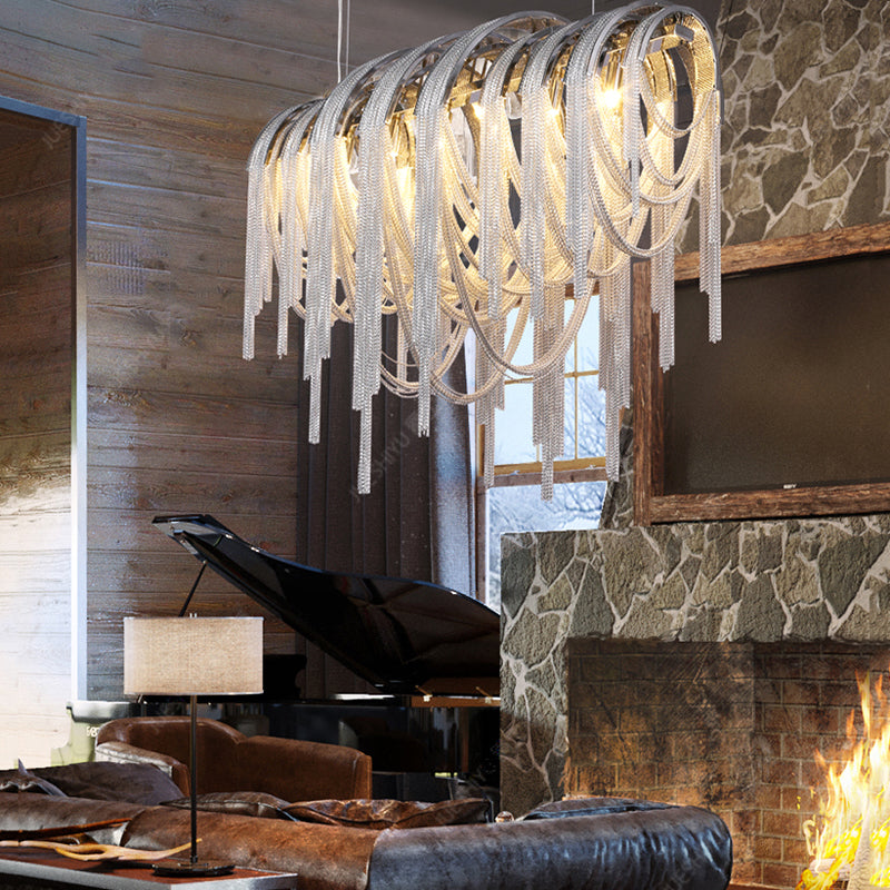 Sophian Luxury Aluminum Chain Tassel Chandelier-MEET LIGHTING