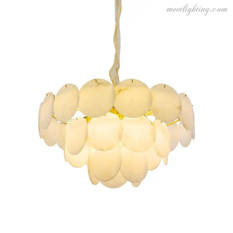 Spain Alabaster Brass Living Room Chandelier-Meet Lighting