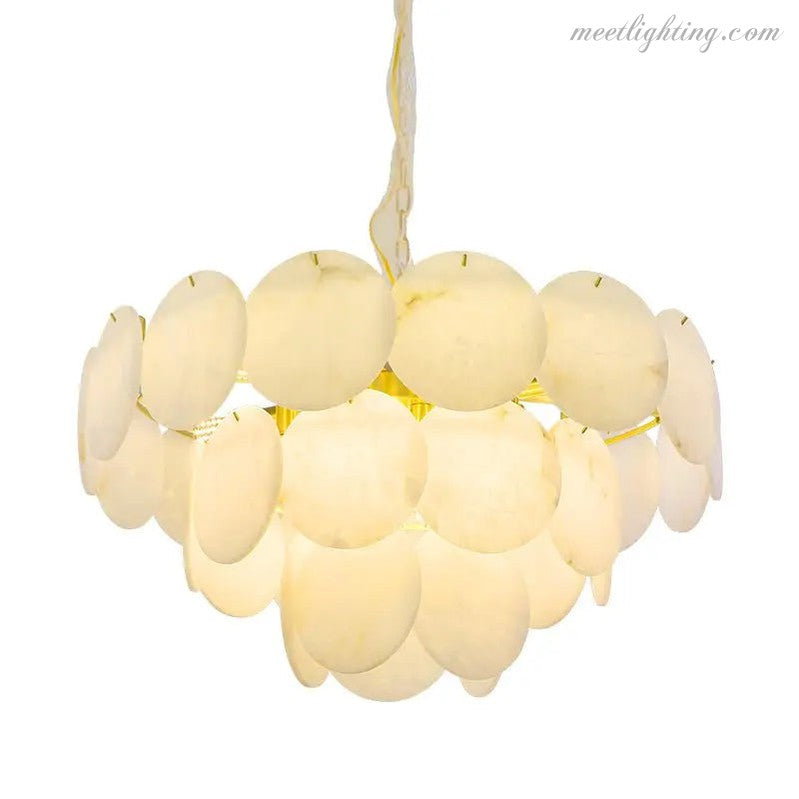 Spain Alabaster Brass Living Room Chandelier-Meet Lighting