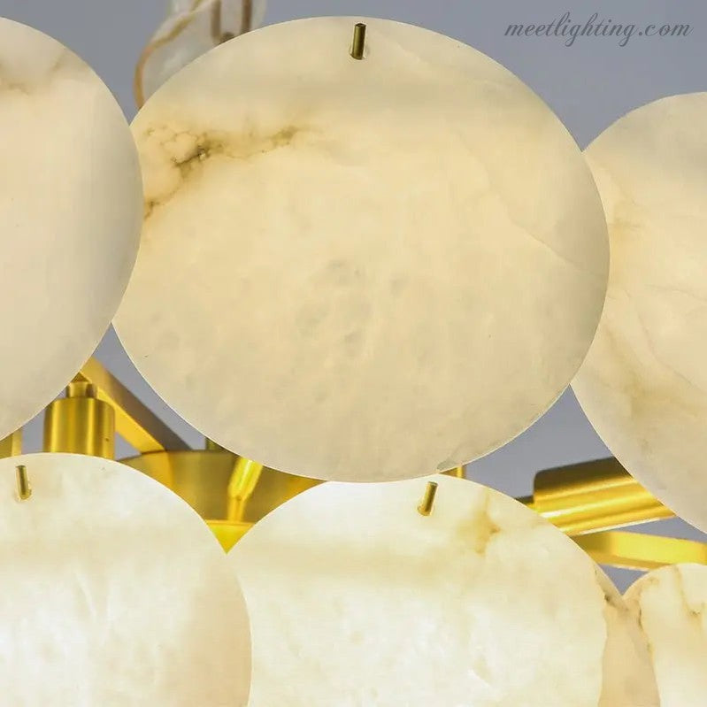 Spain Alabaster Brass Living Room Chandelier-Meet Lighting