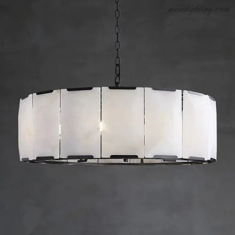 Spain Alabaster Round Modern Chandeliers Lighting-MEET LIGHTING