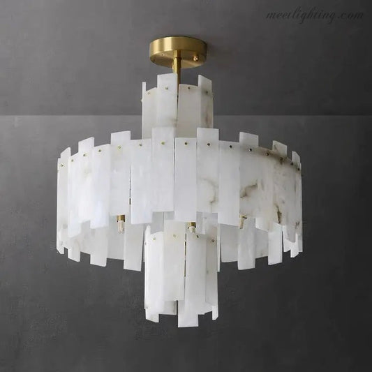 Spain Alabaster Round Modern Chandeliers-Meet Lighting
