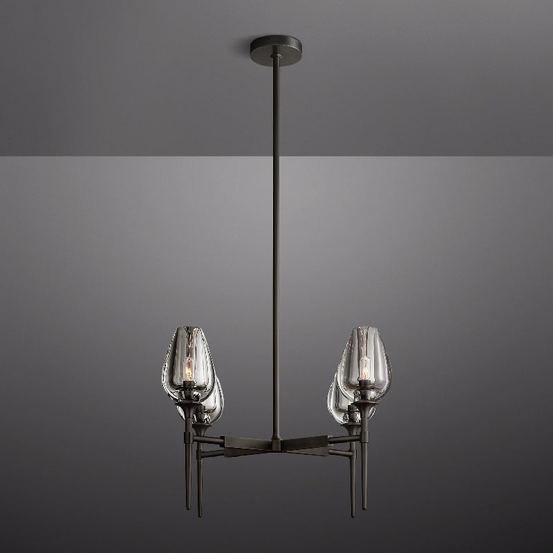 Tulip Round Living Room Chandelier 27", Island Chandelier-MEET LIGHTING