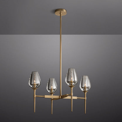 Tulip Round Living Room Chandelier 27", Island Chandelier-Meet Lighting