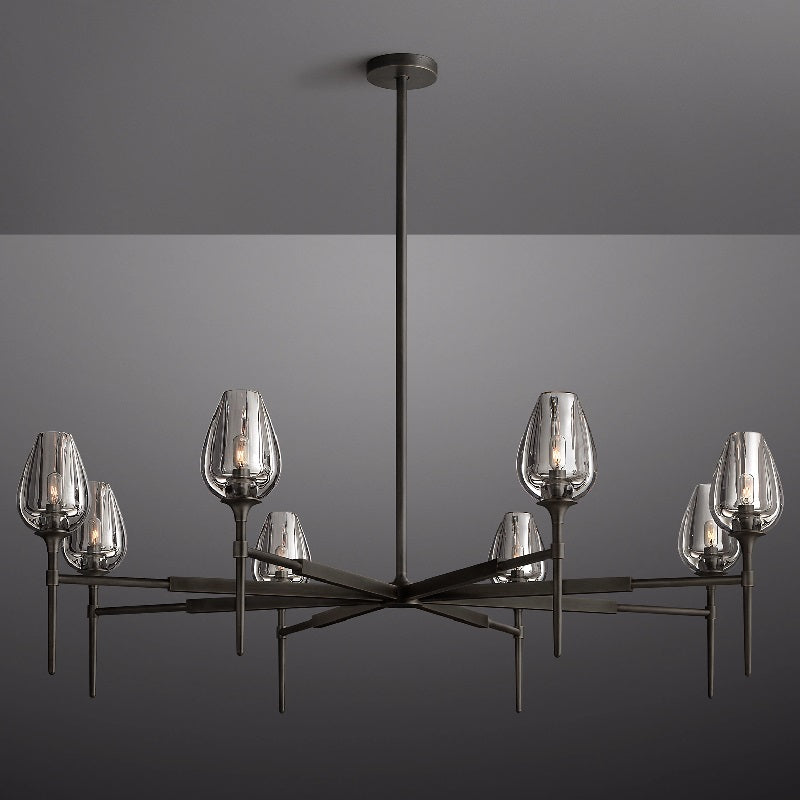 Tulip Round Living Room Chandelier 54"-MEET LIGHTING