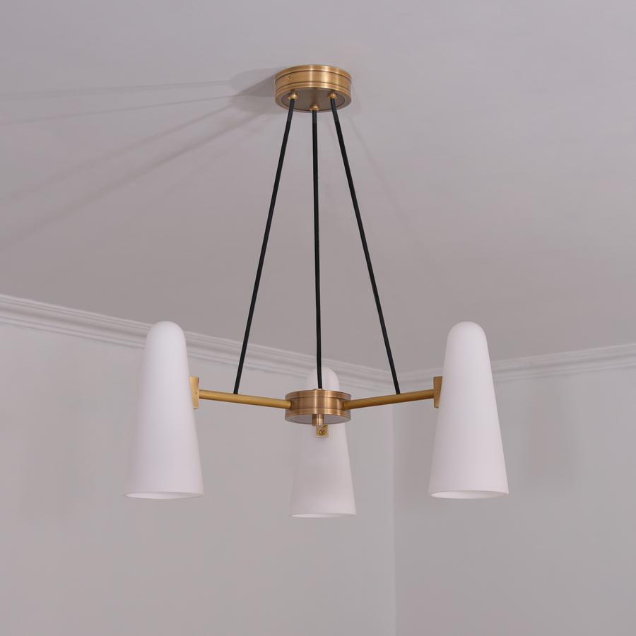 White Porcelain Round Chandelier 3-Lights-Meet Lighting