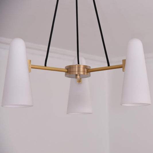 White Porcelain Round Chandelier 3-Lights-Meet Lighting