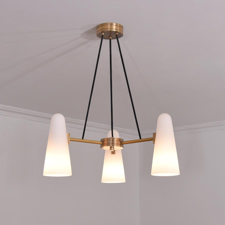 White Porcelain Round Chandelier 3-Lights-Meet Lighting