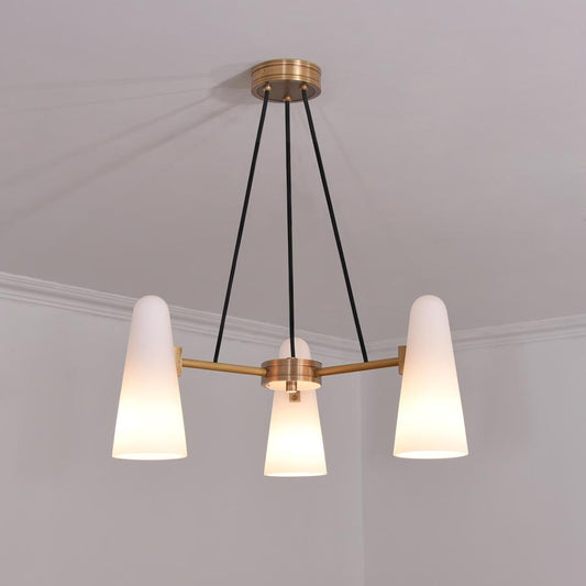 White Porcelain Round Chandelier 3-Lights-Meet Lighting