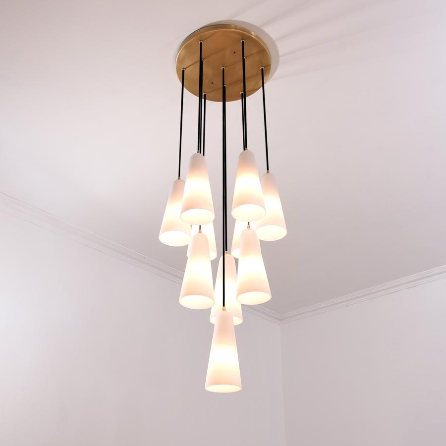 White Porcelain Round Chandelier D18"-Meet Lighting