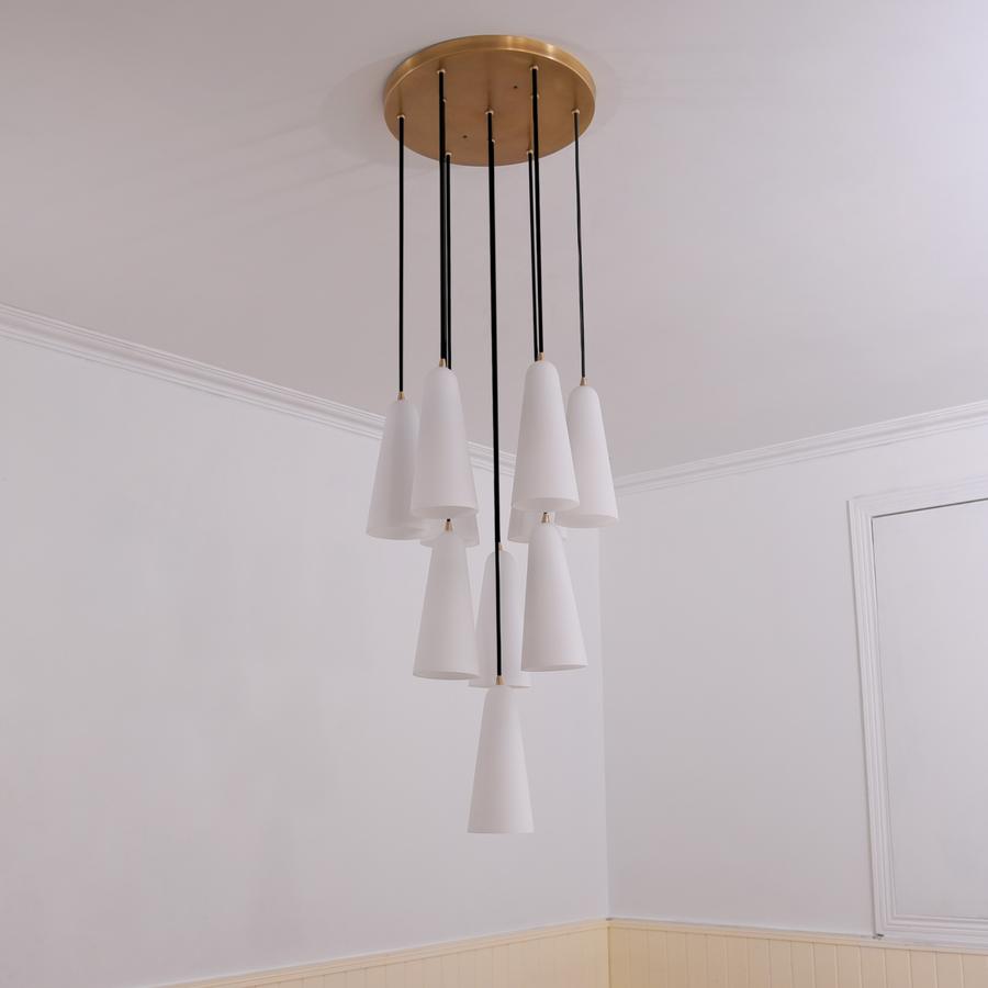 White Porcelain Round Chandelier D18"-Meet Lighting