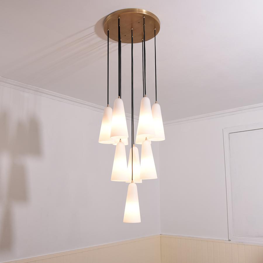 White Porcelain Round Chandelier D18"-Meet Lighting
