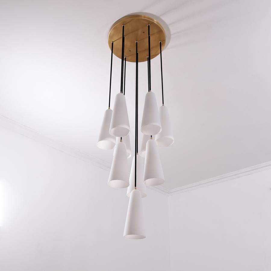 White Porcelain Round Chandelier D18"-Meet Lighting