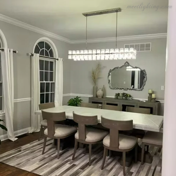 Arcachon Crystal Rectangular Chandelier 72"-MEET LIGHTING