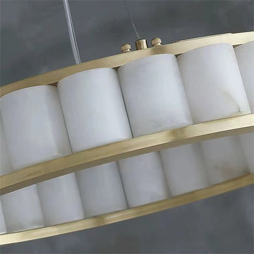 Winnie marble Copper Round chandelier 23" 30" 40"-Meet Lighting