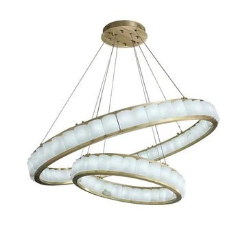 Winnie marble Copper Round chandelier 23" 30" 40"-Meet Lighting