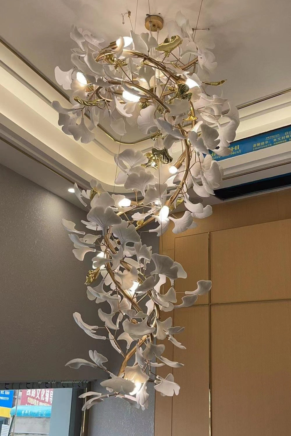 Art Design Ceramic Ginkgo Chandelier for Living Room/Staircase/Entryway/Foyer-MEET LIGHTING