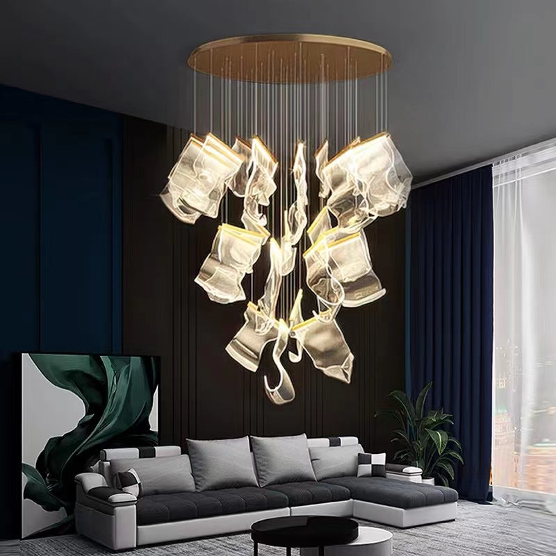 Extra Large Modern Acrylic Chandelier for Staircase/Foyer/Villa/Hall-MEET LIGHTING