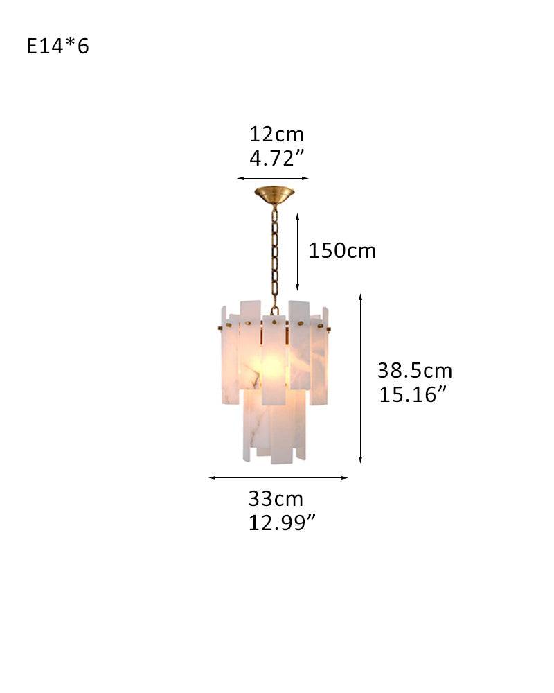 3/5/7-light Tired Alabaster marble Cluster Chandelier 13" with adjustable chain