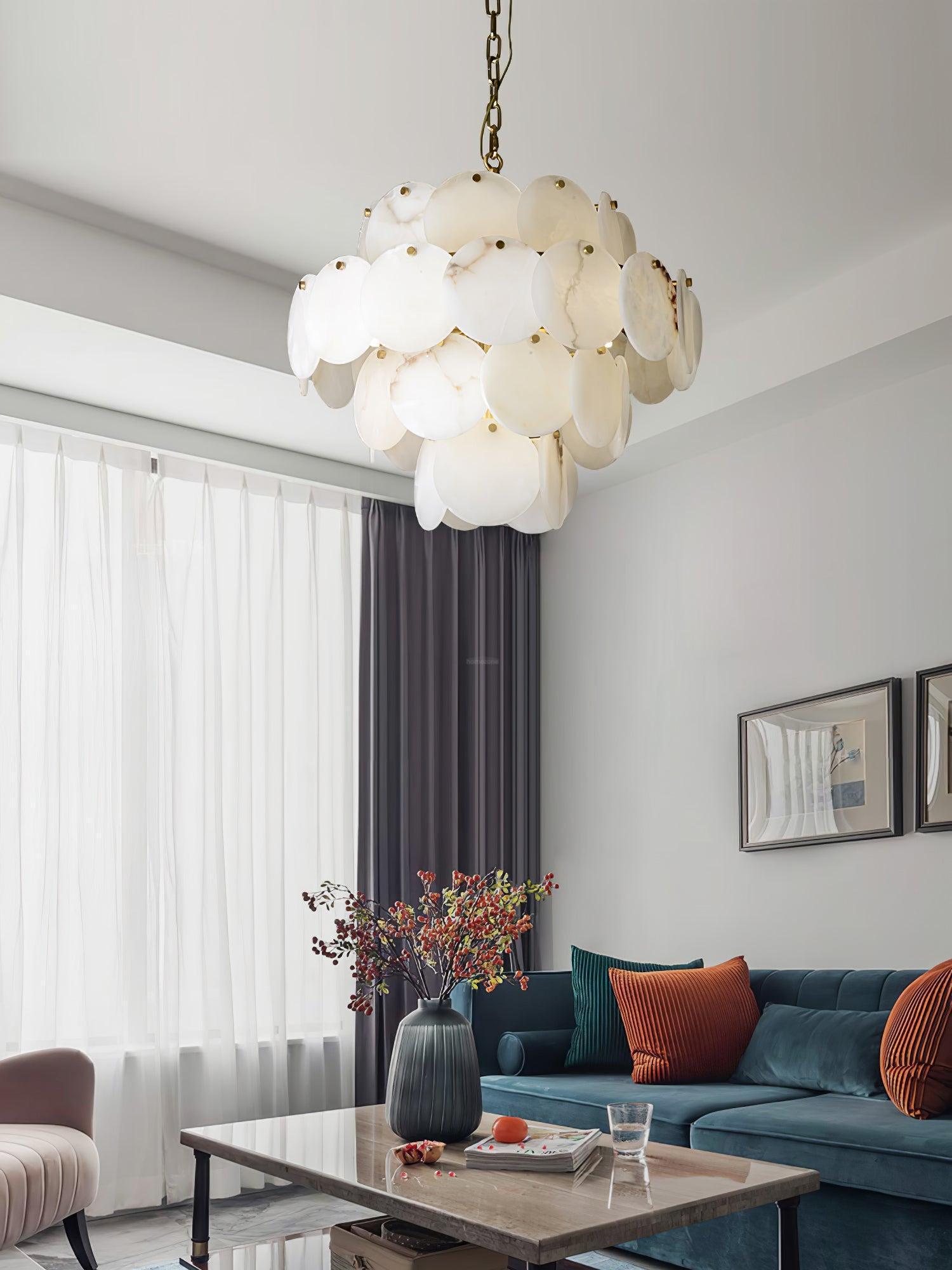 Alabaster Shell Brass Chandelier with 2/3/4/5/6 layer-MEET LIGHTING