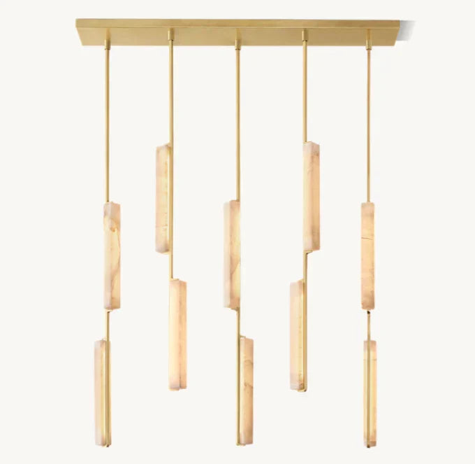 Audon Alabaster Linear Chandelier 54"