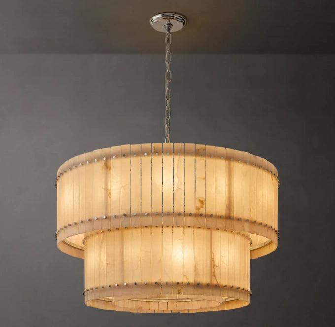 San Marco Alabaster Round Tiered Chandelier 48"-MEET LIGHTING