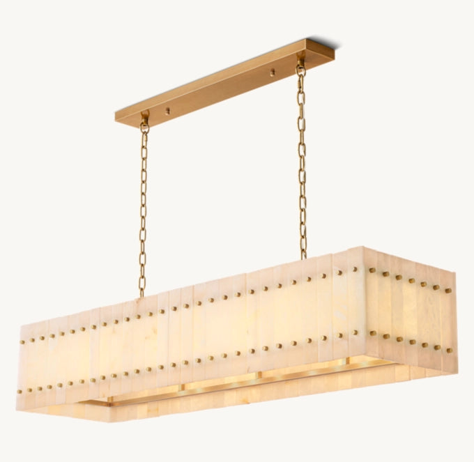 San Marco Alabaster Linear Chandelier 54"-MEET LIGHTING